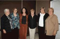 L-R Cathy Neiderman, Fran Sherman, Cher Krichmar, Nancy Griffin, Nancy Marcus, and Helene Jacobs.